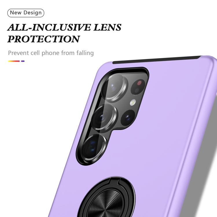 For Samsung Galaxy S25 Ultra 5G PC + TPU Shockproof Magnetic Phone Case with Invisible Ring Holder