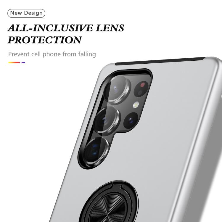 For Samsung Galaxy S25 Ultra 5G PC + TPU Shockproof Magnetic Phone Case with Invisible Ring Holder