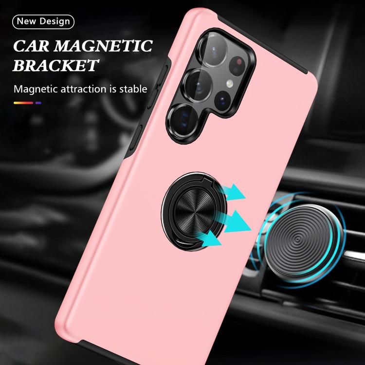For Samsung Galaxy S25 Ultra 5G PC + TPU Shockproof Magnetic Phone Case with Invisible Ring Holder