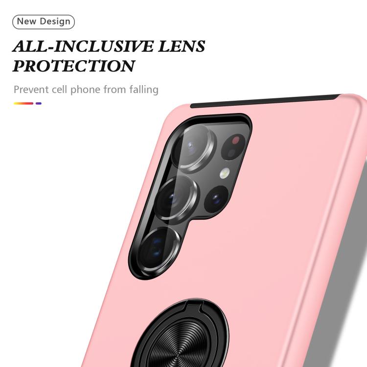 For Samsung Galaxy S25 Ultra 5G PC + TPU Shockproof Magnetic Phone Case with Invisible Ring Holder