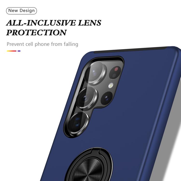 For Samsung Galaxy S25 Ultra 5G PC + TPU Shockproof Magnetic Phone Case with Invisible Ring Holder