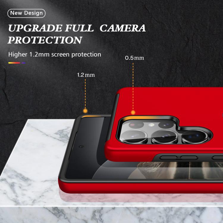 For Samsung Galaxy S25 Ultra 5G PC + TPU Shockproof Magnetic Phone Case with Invisible Ring Holder