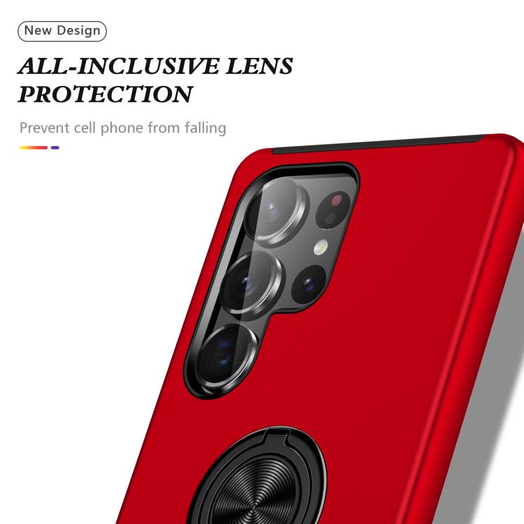 For Samsung Galaxy S25 Ultra 5G PC + TPU Shockproof Magnetic Phone Case with Invisible Ring Holder