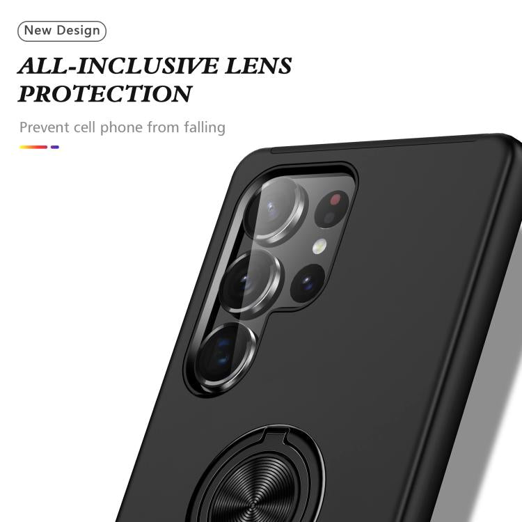 For Samsung Galaxy S25 Ultra 5G PC + TPU Shockproof Magnetic Phone Case with Invisible Ring Holder