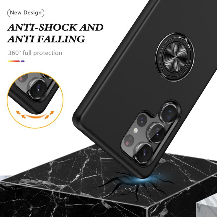 For Samsung Galaxy S25 Ultra 5G PC + TPU Shockproof Magnetic Phone Case with Invisible Ring Holder