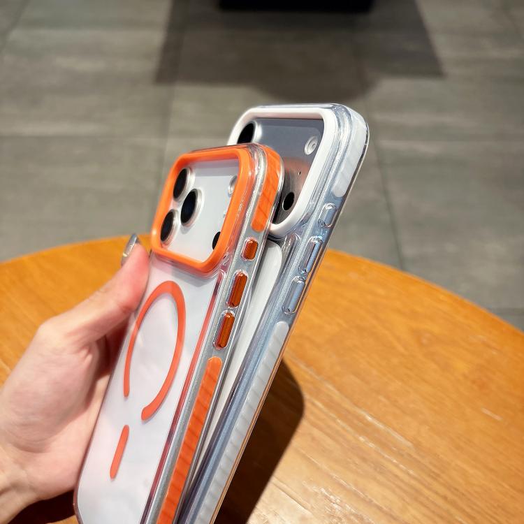 For iPhone 17 Pro Dual-Color MagSafe Magnetic PC Hybrid TPU Phone Case