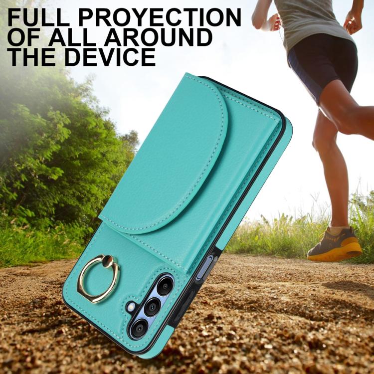 For Samsung Galaxy A15 4G / 5G Ring Holder Card Bag Skin Feel Phone Case