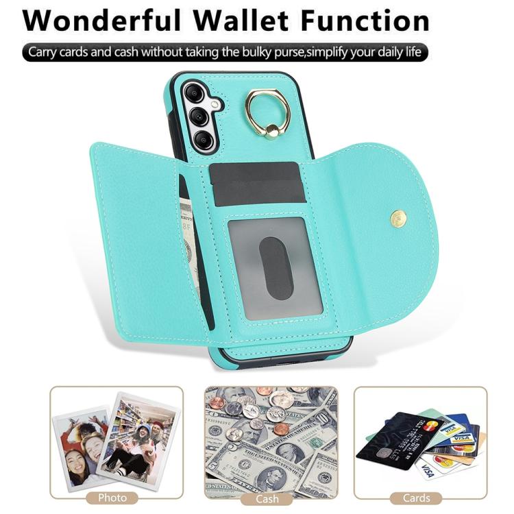 For Samsung Galaxy A16 4G / 5G Ring Holder Card Bag Skin Feel Phone Case