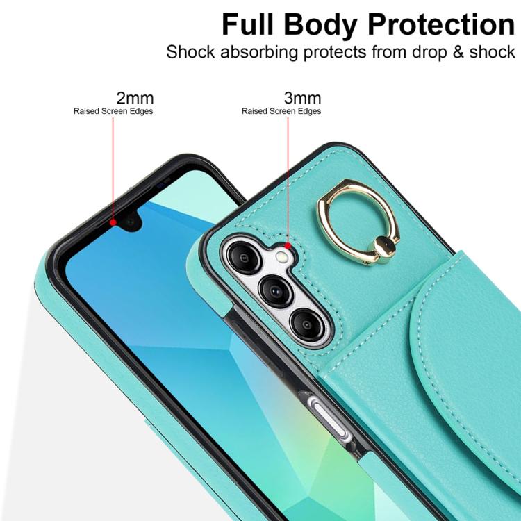 For Samsung Galaxy A16 4G / 5G Ring Holder Card Bag Skin Feel Phone Case
