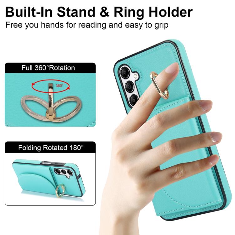 For Samsung Galaxy A16 4G / 5G Ring Holder Card Bag Skin Feel Phone Case
