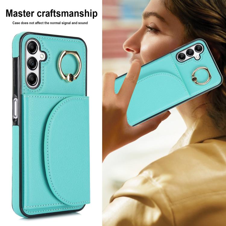 For Samsung Galaxy A16 4G / 5G Ring Holder Card Bag Skin Feel Phone Case