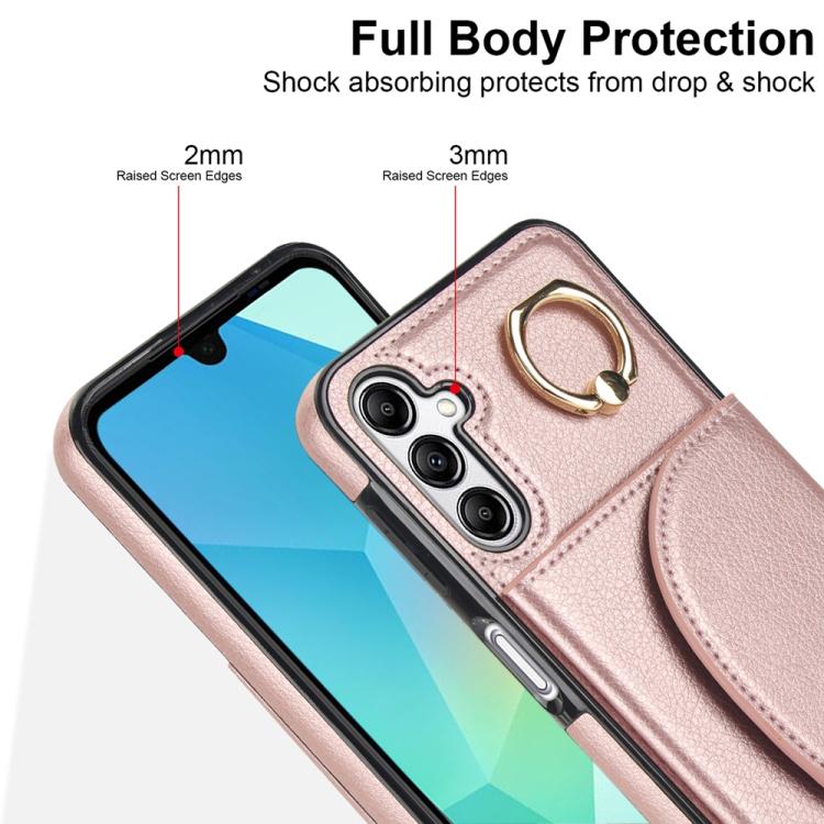 For Samsung Galaxy A16 4G / 5G Ring Holder Card Bag Skin Feel Phone Case