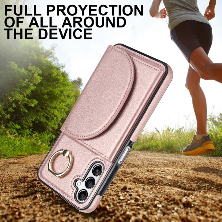 For Samsung Galaxy A16 4G / 5G Ring Holder Card Bag Skin Feel Phone Case