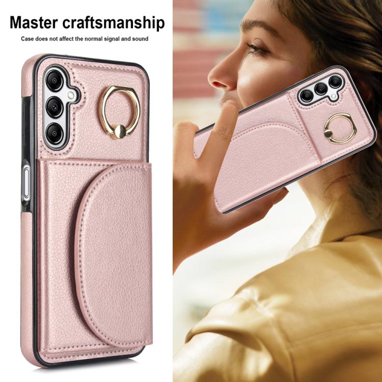For Samsung Galaxy A16 4G / 5G Ring Holder Card Bag Skin Feel Phone Case