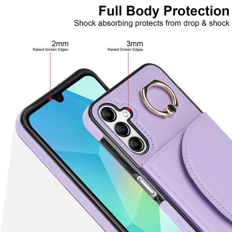 For Samsung Galaxy A16 4G / 5G Ring Holder Card Bag Skin Feel Phone Case