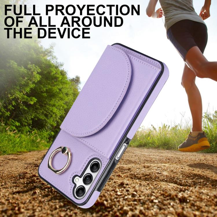 For Samsung Galaxy A16 4G / 5G Ring Holder Card Bag Skin Feel Phone Case