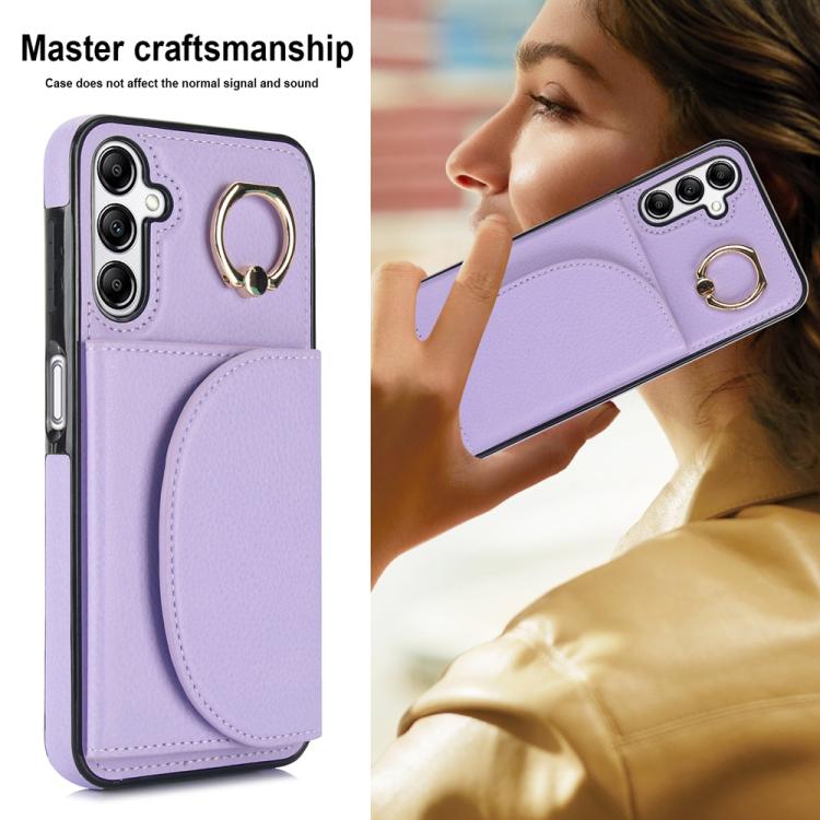 For Samsung Galaxy A16 4G / 5G Ring Holder Card Bag Skin Feel Phone Case