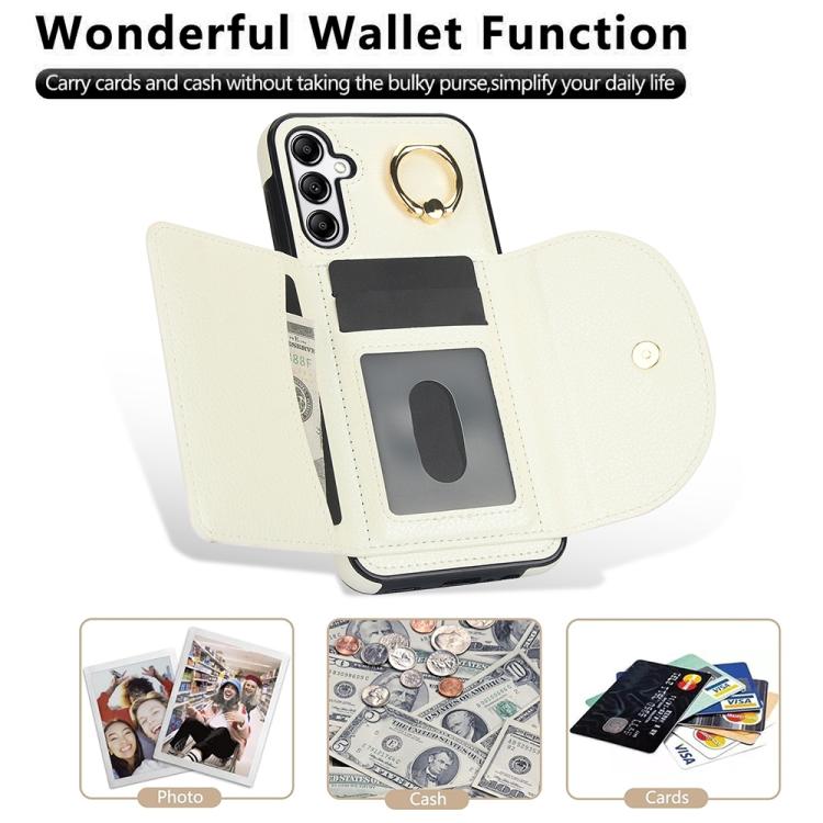 For Samsung Galaxy A16 4G / 5G Ring Holder Card Bag Skin Feel Phone Case