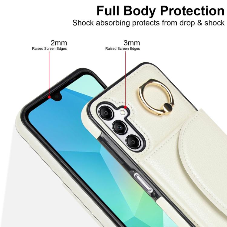 For Samsung Galaxy A16 4G / 5G Ring Holder Card Bag Skin Feel Phone Case