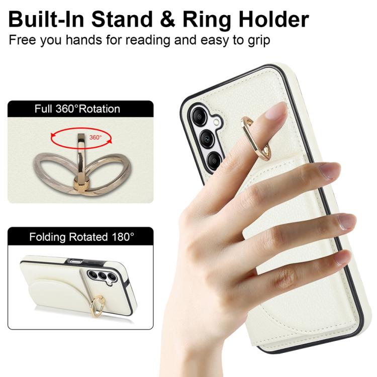 For Samsung Galaxy A16 4G / 5G Ring Holder Card Bag Skin Feel Phone Case