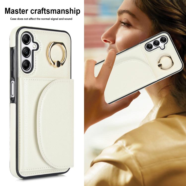 For Samsung Galaxy A16 4G / 5G Ring Holder Card Bag Skin Feel Phone Case