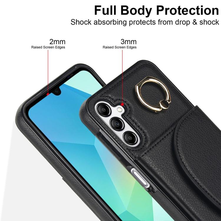 For Samsung Galaxy A16 4G / 5G Ring Holder Card Bag Skin Feel Phone Case
