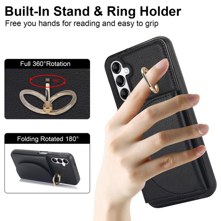 For Samsung Galaxy A16 4G / 5G Ring Holder Card Bag Skin Feel Phone Case