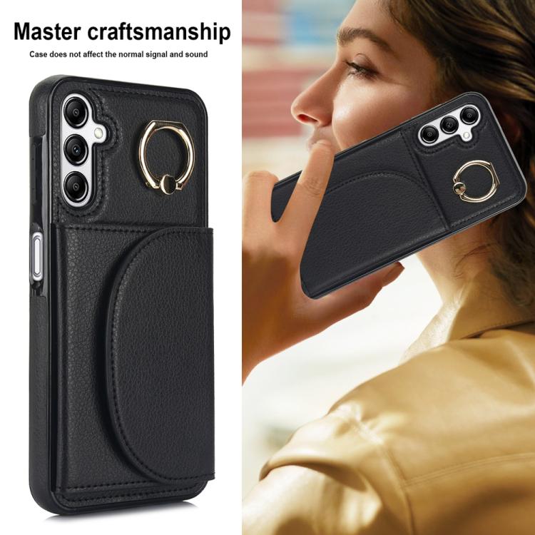 For Samsung Galaxy A16 4G / 5G Ring Holder Card Bag Skin Feel Phone Case
