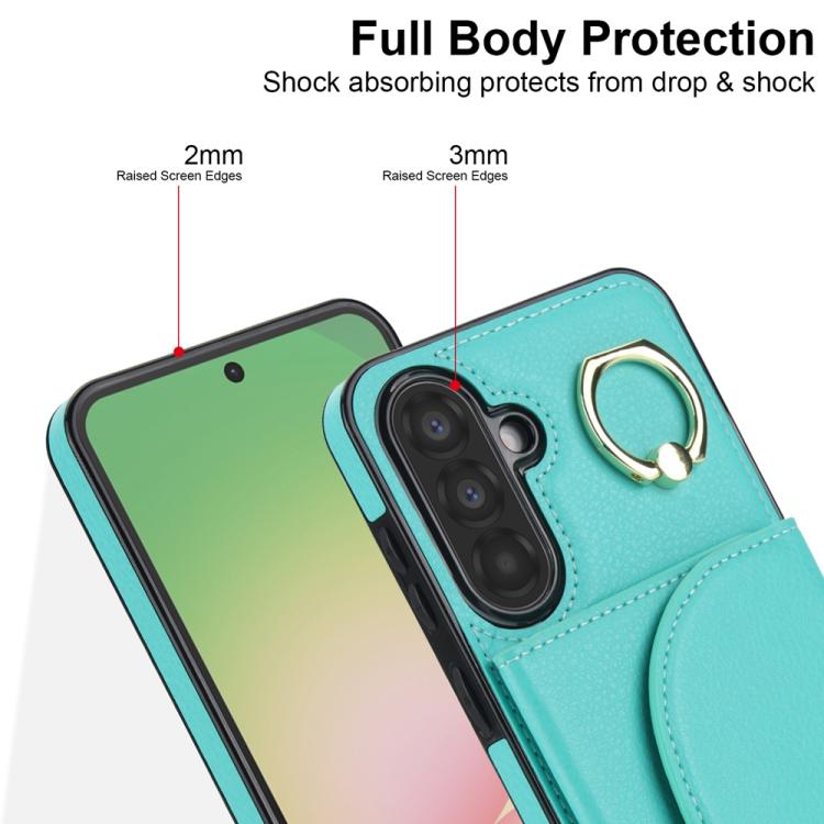 For Samsung Galaxy A36 5G Ring Holder Card Bag Skin Feel Phone Case