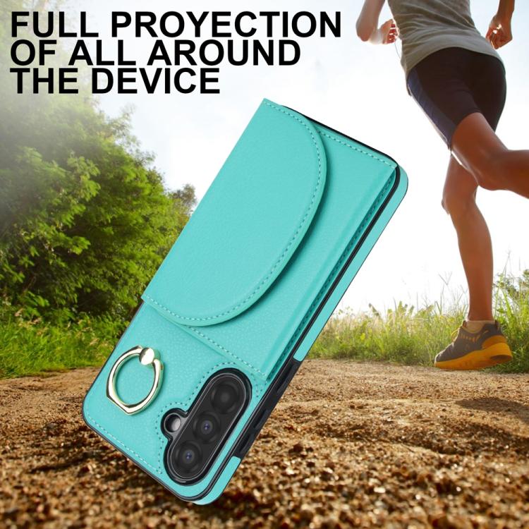 For Samsung Galaxy A36 5G Ring Holder Card Bag Skin Feel Phone Case