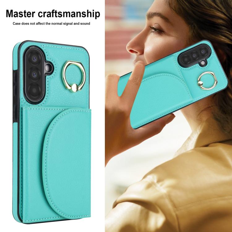 For Samsung Galaxy A36 5G Ring Holder Card Bag Skin Feel Phone Case