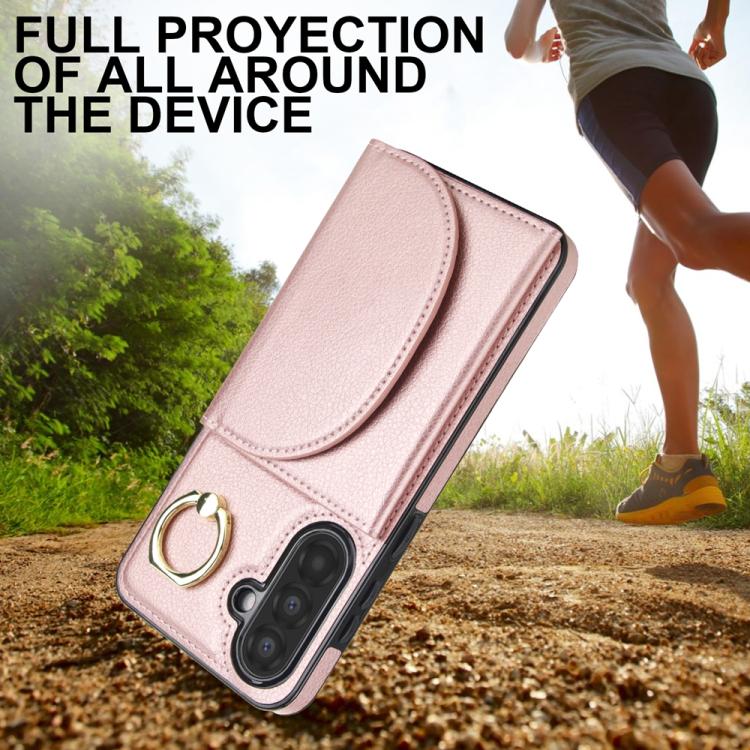 For Samsung Galaxy A36 5G Ring Holder Card Bag Skin Feel Phone Case