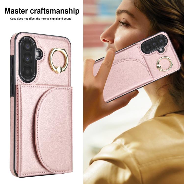 For Samsung Galaxy A36 5G Ring Holder Card Bag Skin Feel Phone Case