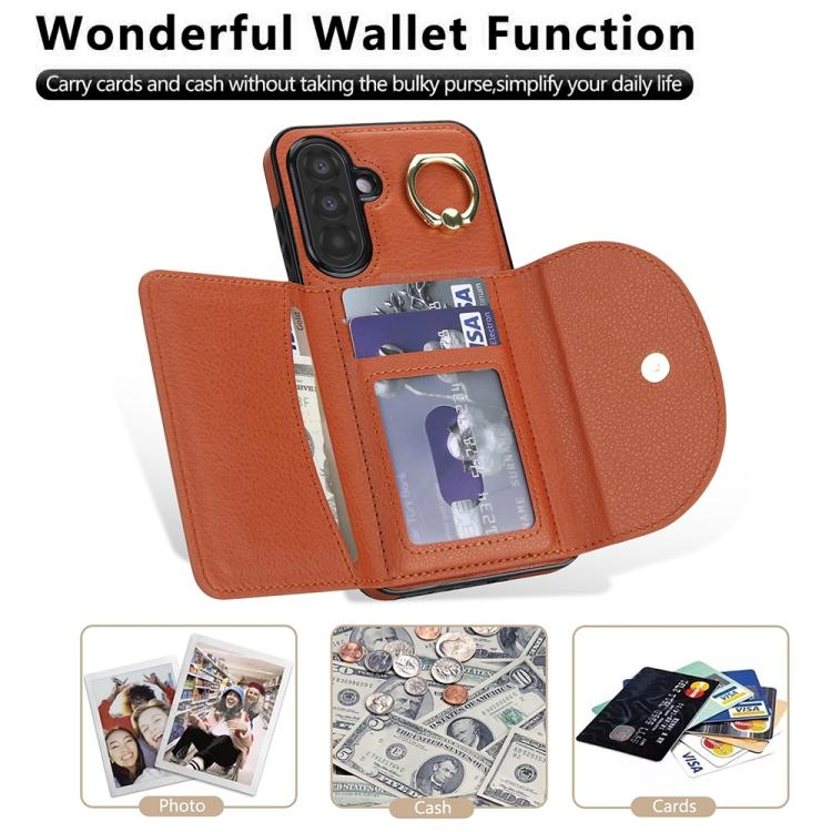 For Samsung Galaxy A36 5G Ring Holder Card Bag Skin Feel Phone Case