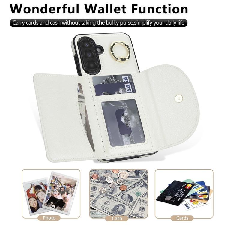 For Samsung Galaxy A36 5G Ring Holder Card Bag Skin Feel Phone Case