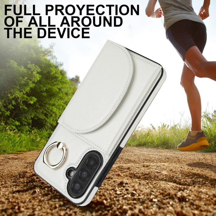For Samsung Galaxy A36 5G Ring Holder Card Bag Skin Feel Phone Case