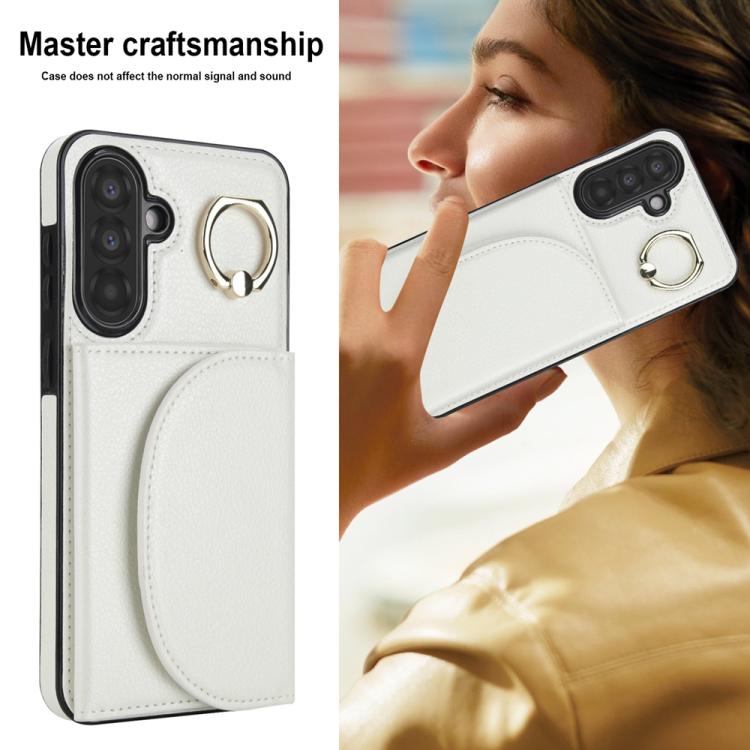 For Samsung Galaxy A36 5G Ring Holder Card Bag Skin Feel Phone Case