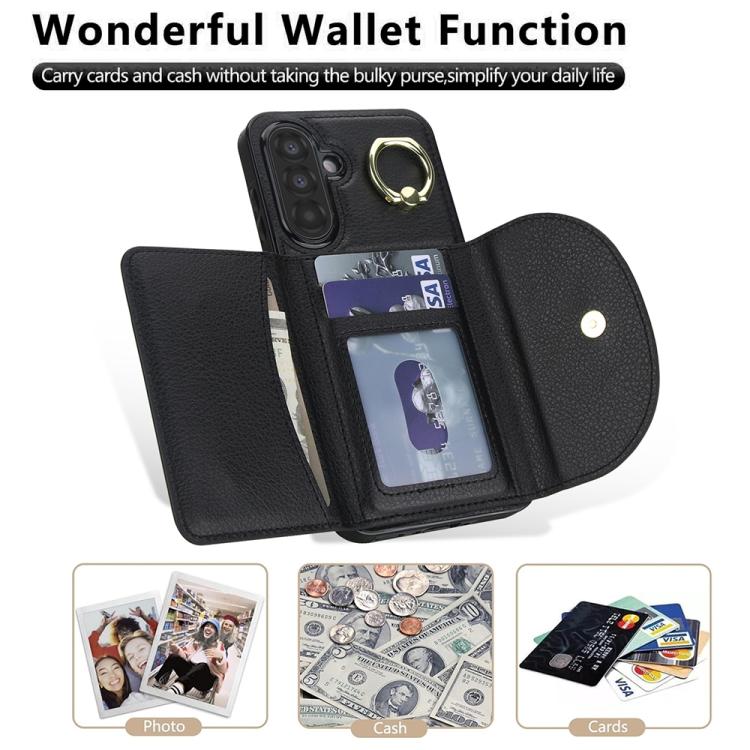 For Samsung Galaxy A36 5G Ring Holder Card Bag Skin Feel Phone Case