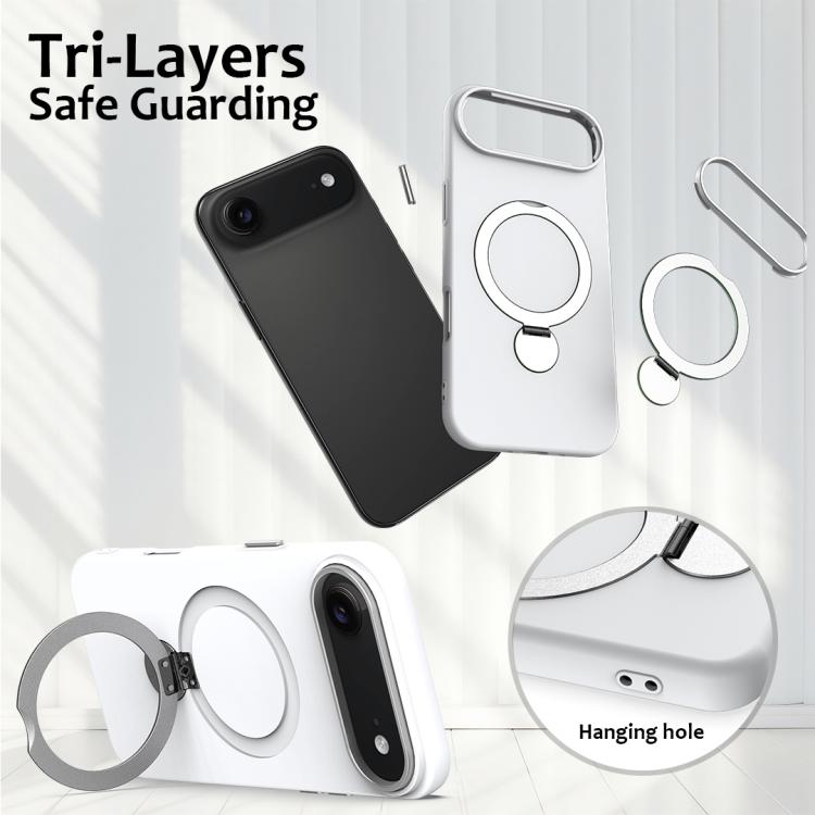 For iPhone Air Gen1.5 Pivot Ring Holder TPU Hybrid PC Phone Case