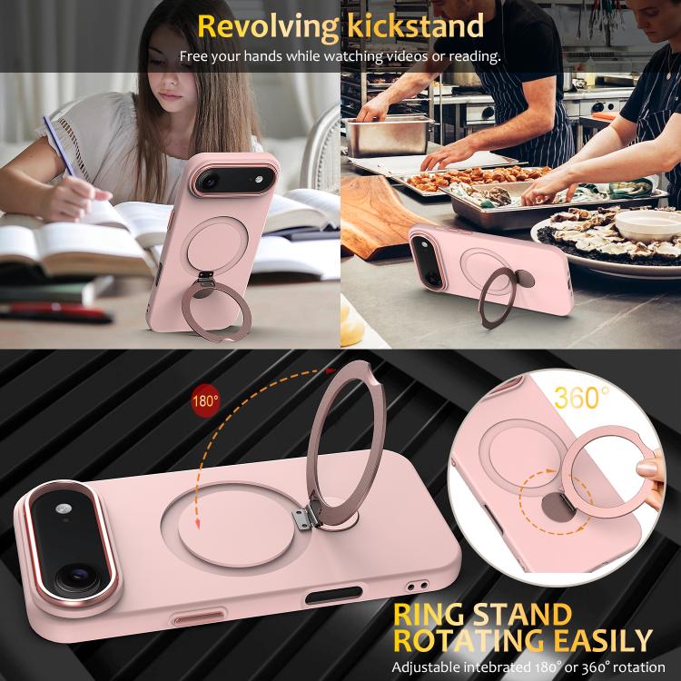 For iPhone Air Gen1.5 Pivot Ring Holder TPU Hybrid PC Phone Case