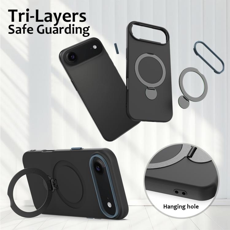 For iPhone Air Gen1.5 Pivot Ring Holder TPU Hybrid PC Phone Case