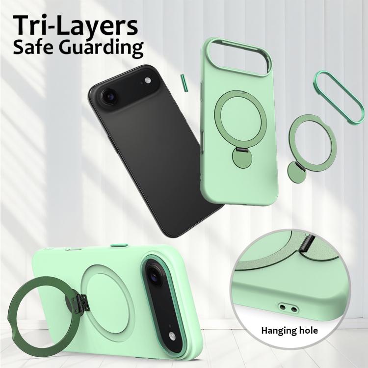 For iPhone Air Gen1.5 Pivot Ring Holder TPU Hybrid PC Phone Case