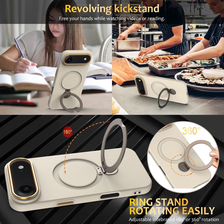 For iPhone Air Gen1.5 Pivot Ring Holder TPU Hybrid PC Phone Case