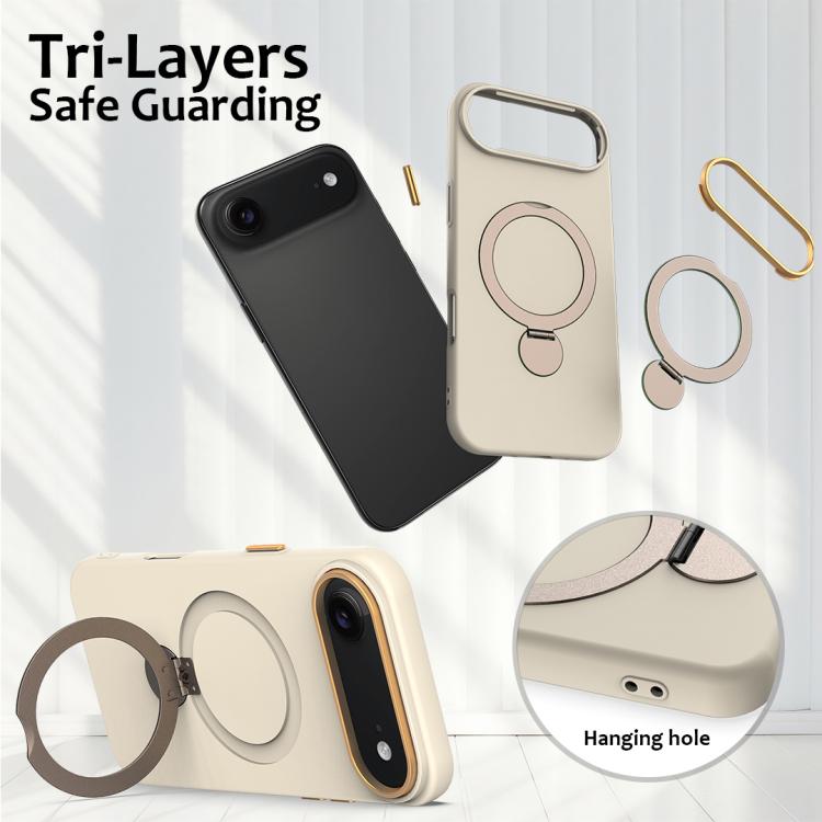 For iPhone Air Gen1.5 Pivot Ring Holder TPU Hybrid PC Phone Case