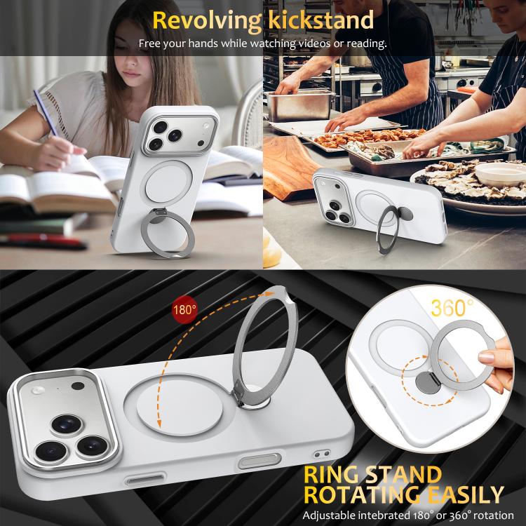 For iPhone 17 Pro Gen1.5 Pivot Ring Holder TPU Hybrid PC Phone Case