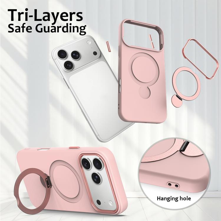 For iPhone 17 Pro Gen1.5 Pivot Ring Holder TPU Hybrid PC Phone Case