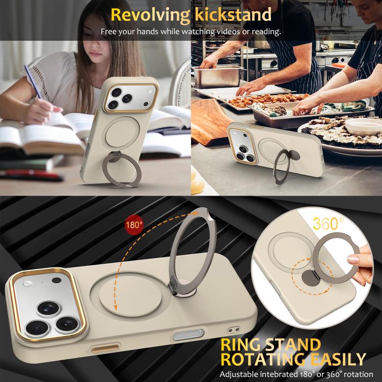 For iPhone 17 Pro Gen1.5 Pivot Ring Holder TPU Hybrid PC Phone Case