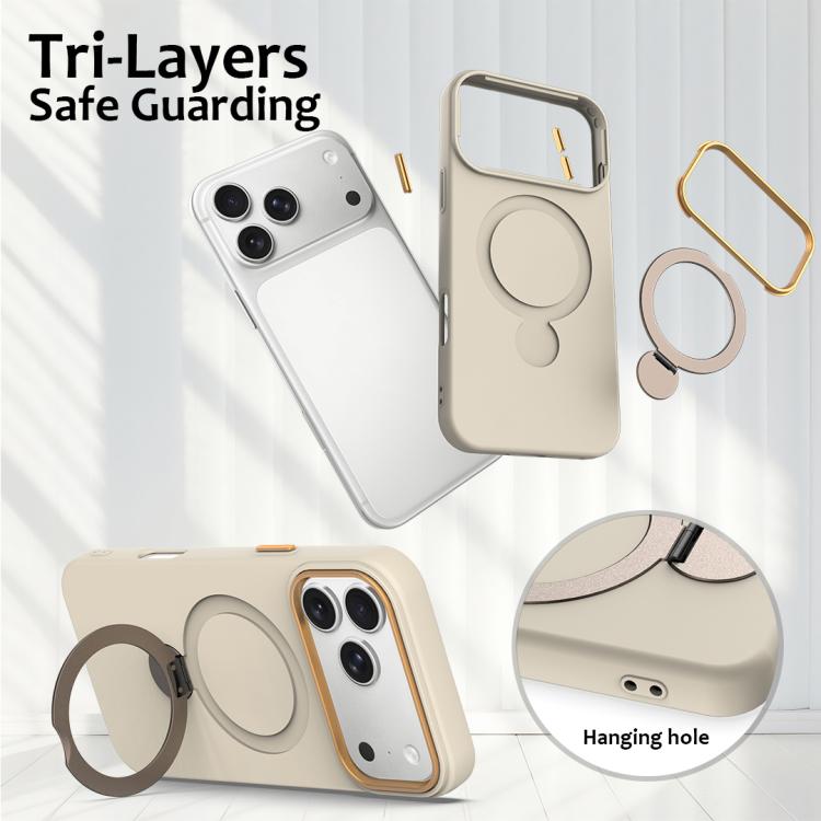 For iPhone 17 Pro Gen1.5 Pivot Ring Holder TPU Hybrid PC Phone Case