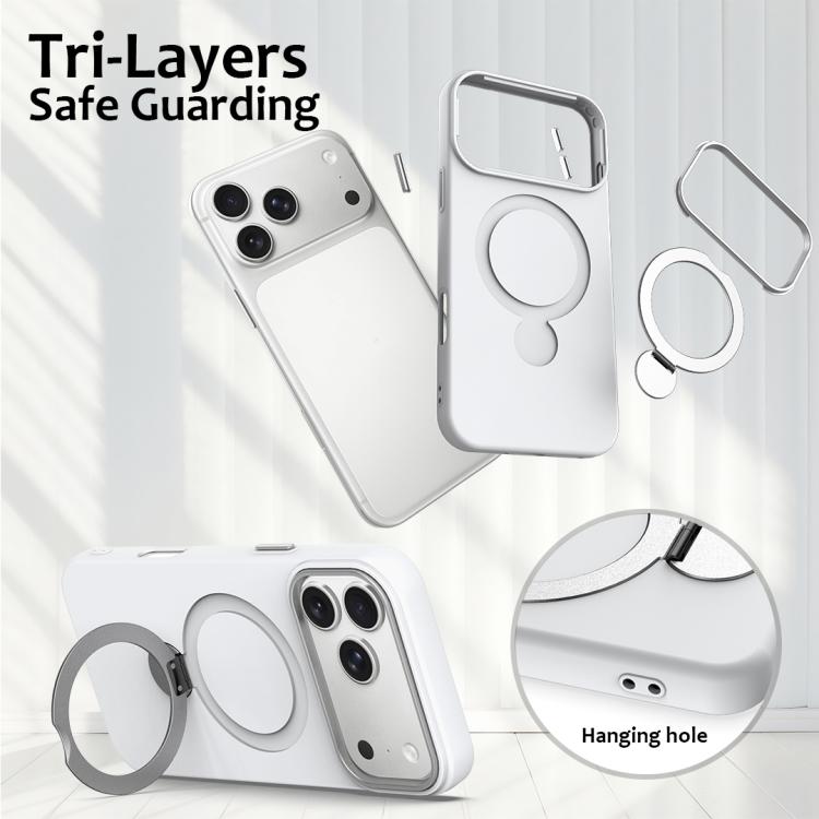 For iPhone 17 Pro Max Gen1.5 Pivot Ring Holder TPU Hybrid PC Phone Case