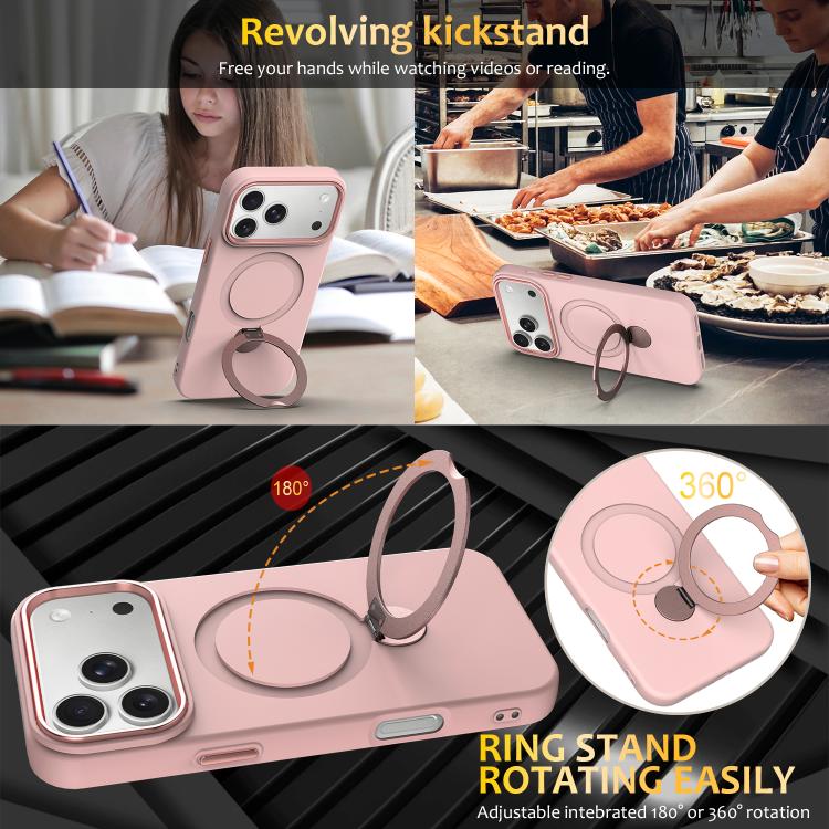 For iPhone 17 Pro Max Gen1.5 Pivot Ring Holder TPU Hybrid PC Phone Case